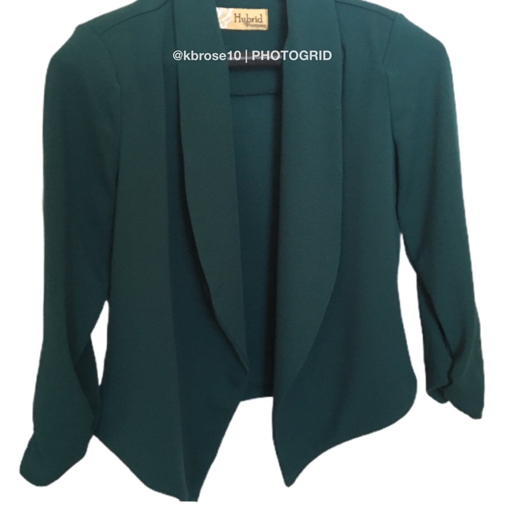 ‼️SOLD‼️Hybrid & Company Green Open Front Blazer - Picture 6 of 7